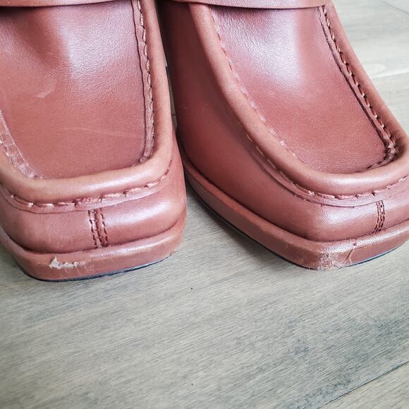 Sam Edelman Jeanette Mocha Luxury Leather size 8.5 Loafer Block Heel - Picture 6 of 8